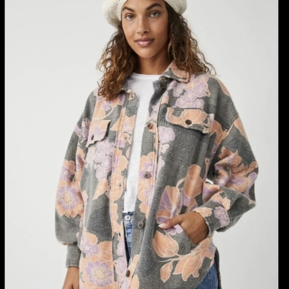 NWT Free People Floral Ruby Shirt Jacket, SM - Picture 2 of 15